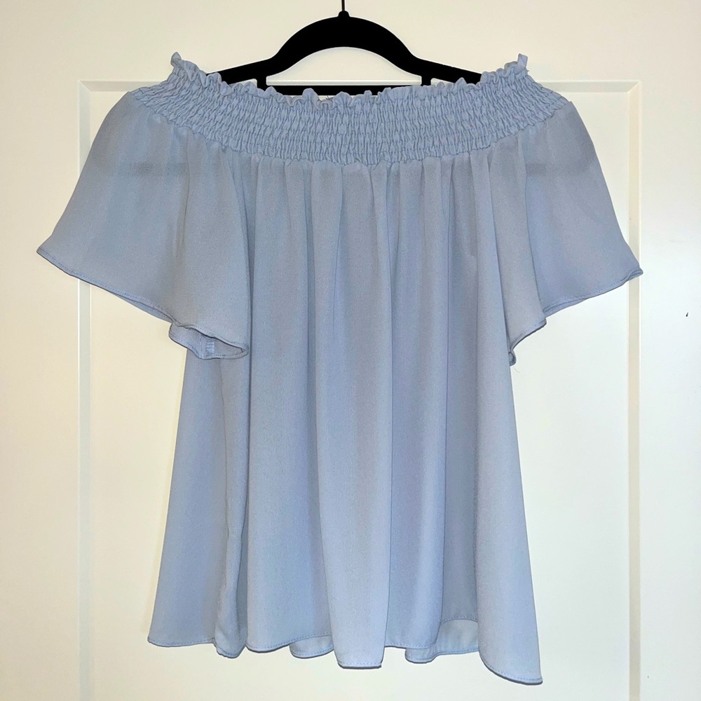Baby blue blouse for women